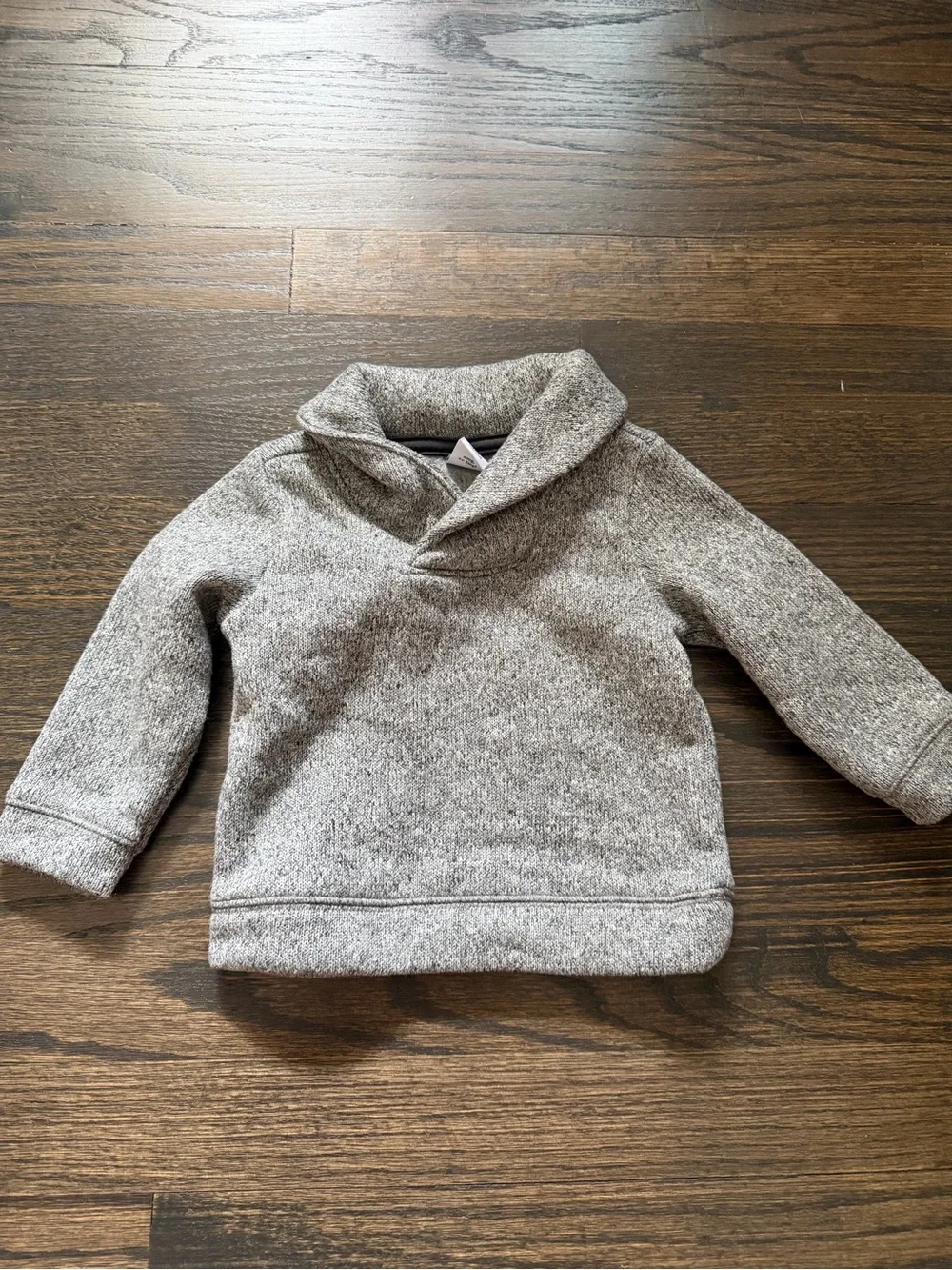 Old Navy Toddler Boys Gray Knit Shawl Collar Pullover Sweater Size 6-12m
